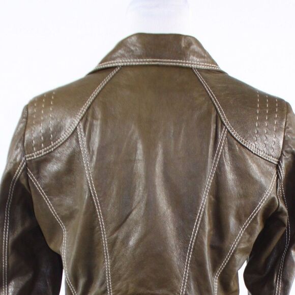 Crisca cool brown leather jacket 2 - Picture 8 of 8
